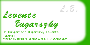 levente bugarszky business card